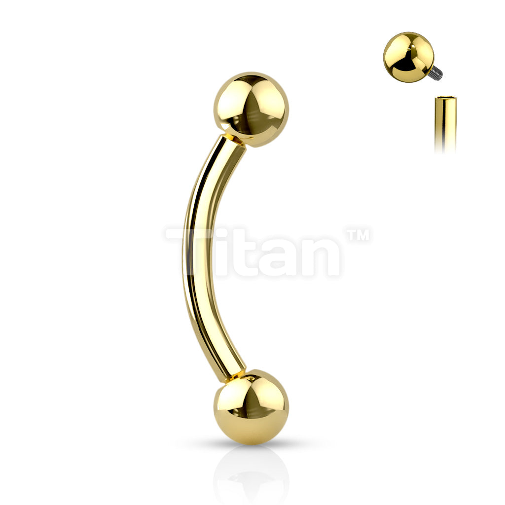 Implant Grade Titanium Internally Threaded PVD Plated Curved Barbell - Image 6
