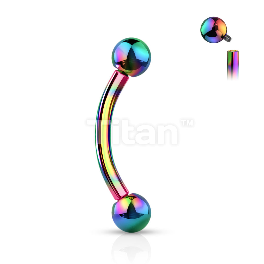 Implant Grade Titanium Internally Threaded PVD Plated Curved Barbell - Image 9
