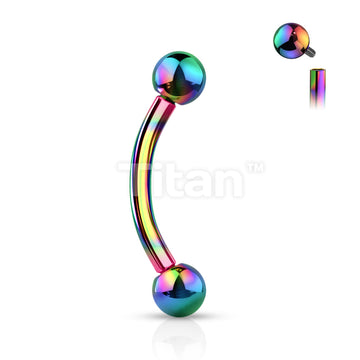 Implant Grade Titanium Internally Threaded PVD Plated Curved Barbell - Image 9