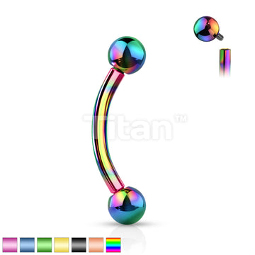 Implant Grade Titanium Internally Threaded PVD Plated Curved Barbell - Image 2