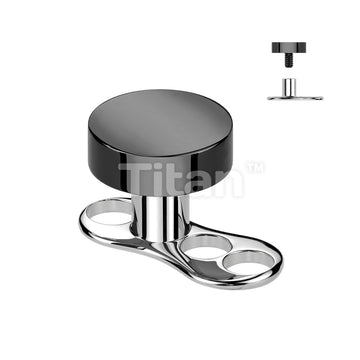 Implant Grade Titanium Internally Threaded 16 Gauge 3 Hole Dermal Anchors With 2mm Rise and Titanium Flat Round Top - Image 3