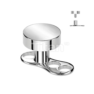 Implant Grade Titanium Internally Threaded 16 Gauge 3 Hole Dermal Anchors With 2mm Rise and Titanium Flat Round Top - Image 5