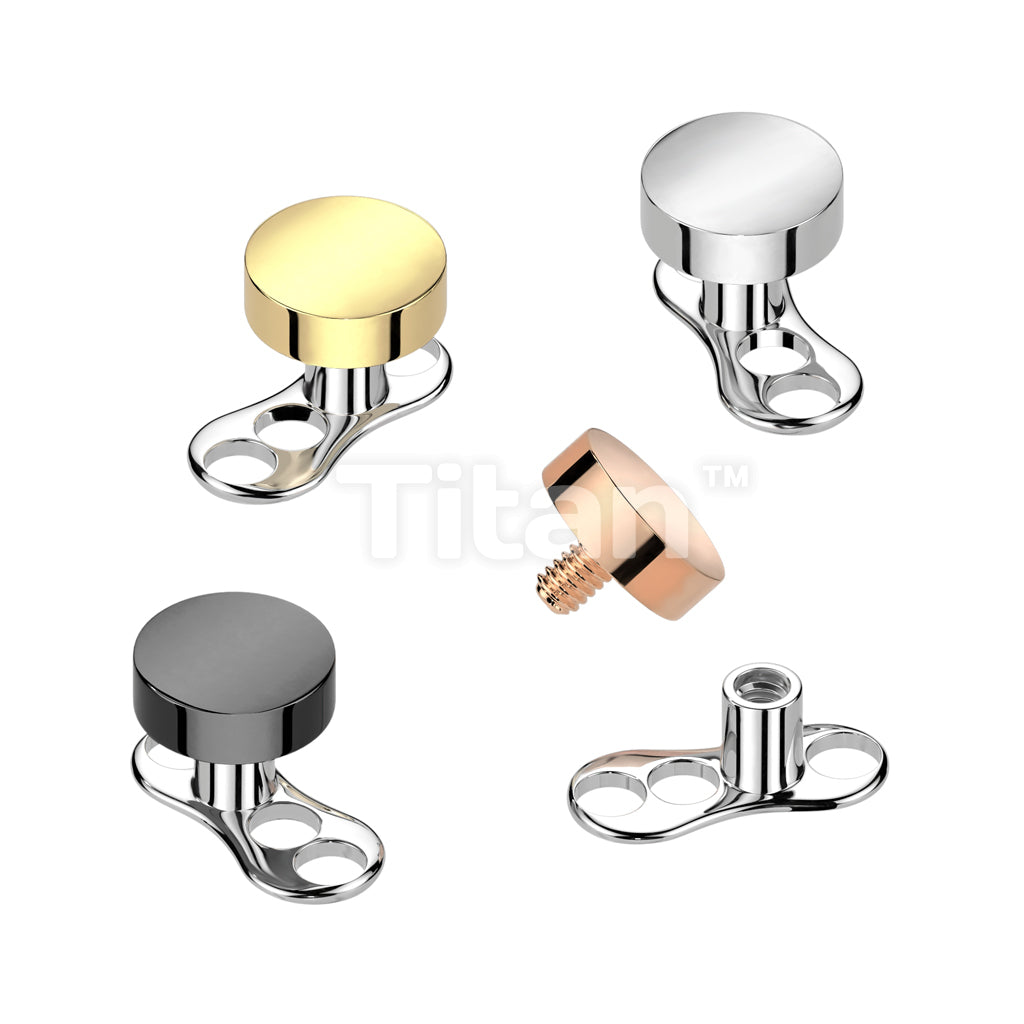 Implant Grade Titanium Internally Threaded 16 Gauge 3 Hole Dermal...