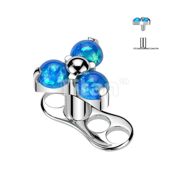 Titanium Internally Threaded 3 Hole Dermal Anchor With CZ Triangle Top - Image 4
