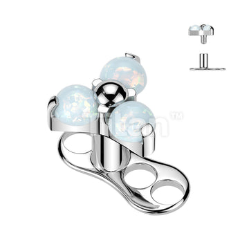 Titanium Internally Threaded 3 Hole Dermal Anchor With CZ Triangle Top - Image 5
