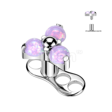Titanium Internally Threaded 3 Hole Dermal Anchor With CZ Triangle Top - Image 7