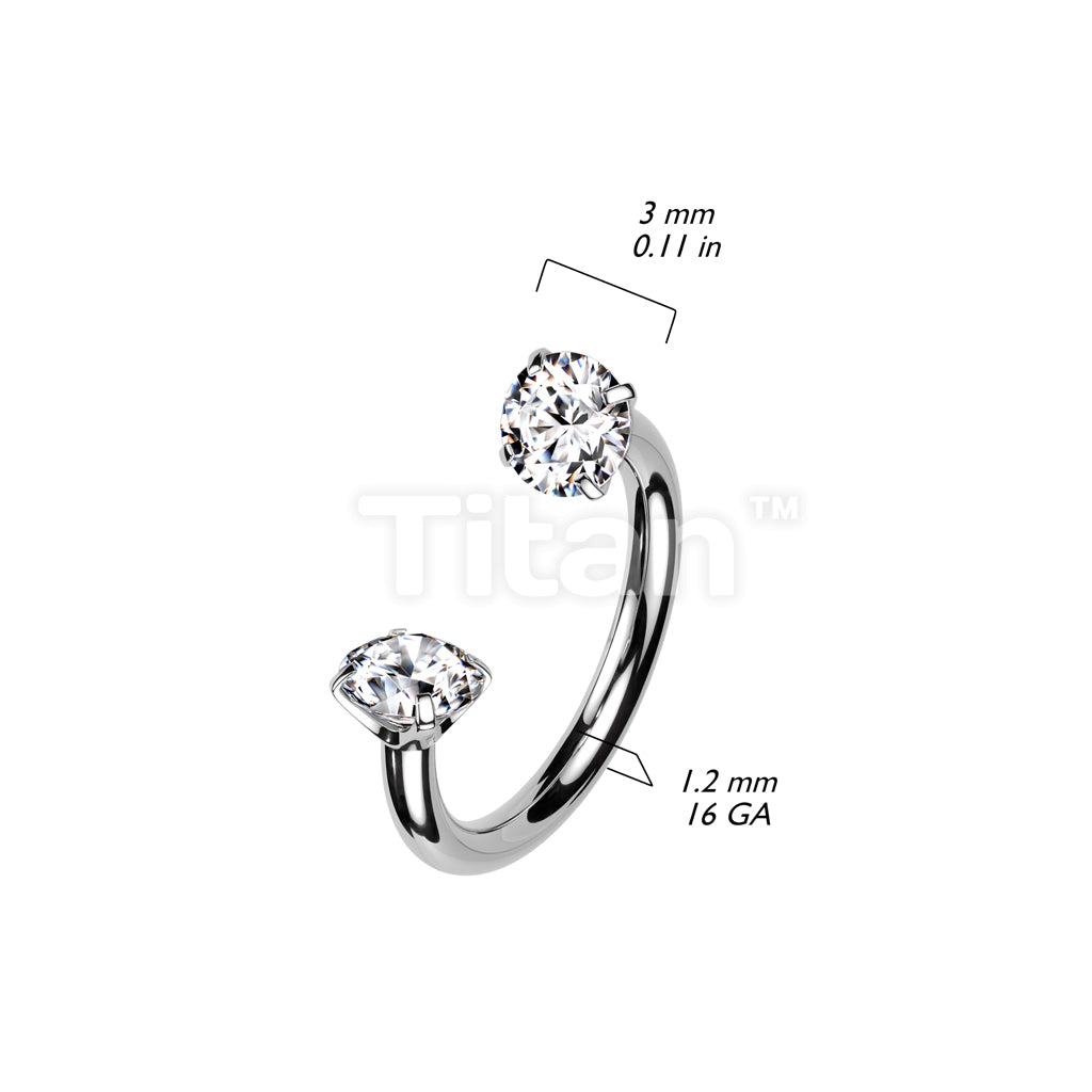 Implant Grade Titanium Internally Threaded Prong Set CZ Horseshoe - Image 6