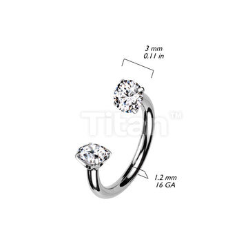 Implant Grade Titanium Internally Threaded Prong Set CZ Horseshoe - Image 6