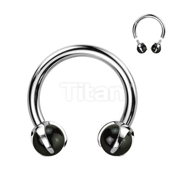 Implant Grade Titanium Internally Threaded Claw Set Natural Stone Horseshoe - Image 3