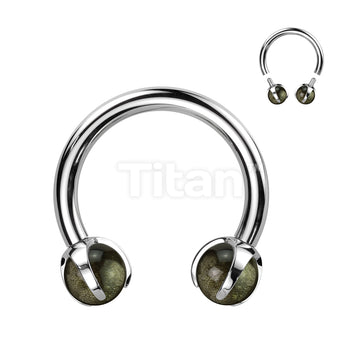 Implant Grade Titanium Internally Threaded Claw Set Natural Stone Horseshoe - Image 5