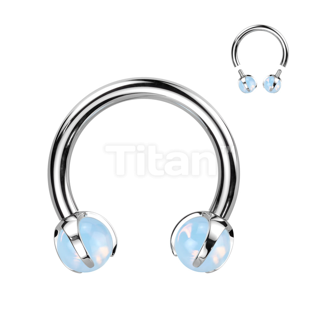 Implant Grade Titanium Internally Threaded Claw Set Natural Stone Horseshoe - Image 6