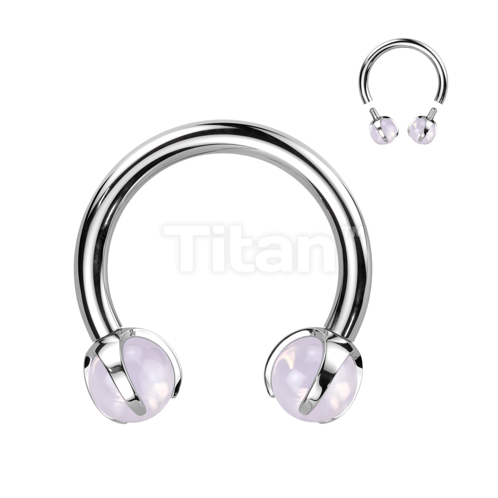 Implant Grade Titanium Internally Threaded Claw Set Natural Stone Horseshoe - Image 7