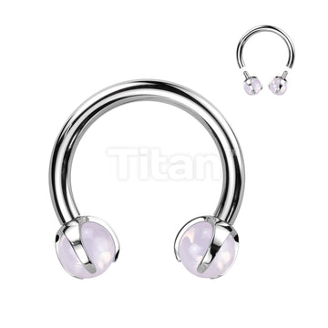 Implant Grade Titanium Internally Threaded Claw Set Natural Stone Horseshoe - Image 7
