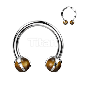 Implant Grade Titanium Internally Threaded Claw Set Natural Stone Horseshoe - Image 8