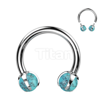 Implant Grade Titanium Internally Threaded Claw Set Natural Stone Horseshoe - Image 9