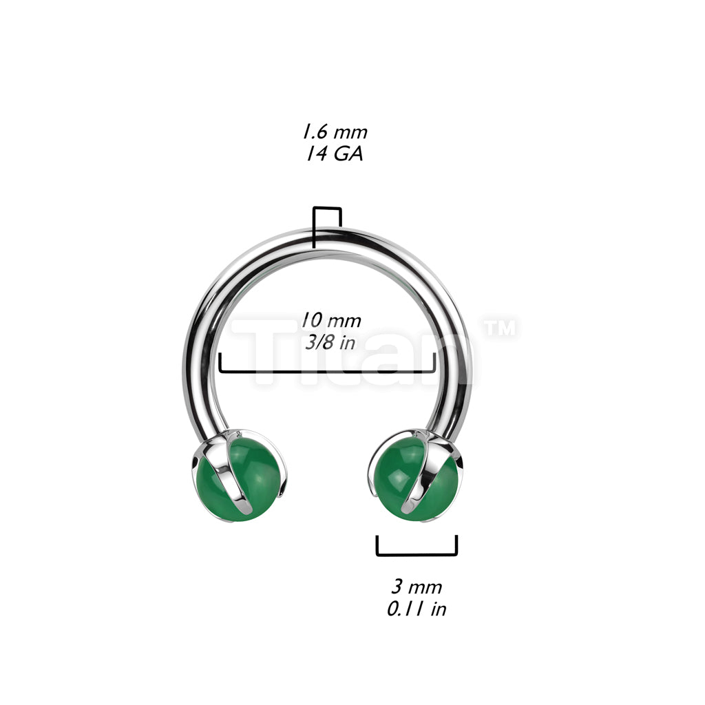 Implant Grade Titanium Internally Threaded Claw Set Natural Stone Horseshoe - Image 10