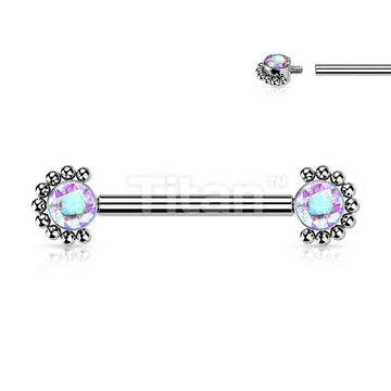 Implant Grade Titanium Internally Threaded Nipple Barbell With Bezel... - Image 3