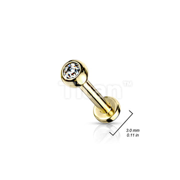 Implant Grade Titanium Internally Threaded PVD Plated Jewel Top Labret - Image 9