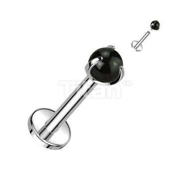 Implant Grade Titanium Internally Threaded Labret With Claw Set Natural Stone Top - Image 3