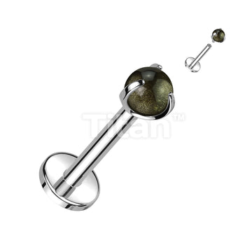 Implant Grade Titanium Internally Threaded Labret With Claw Set Natural Stone Top - Image 5