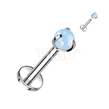 Implant Grade Titanium Internally Threaded Labret With Claw Set Natural Stone Top - Image 6