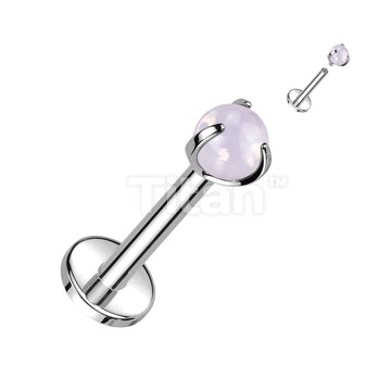 Implant Grade Titanium Internally Threaded Labret With Claw Set Natural Stone Top - Image 7