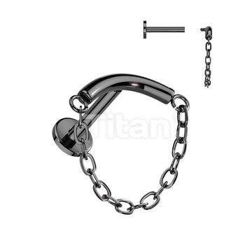 Implant Grade Titanium Internally Threaded Labret With Chain Linked Curved Bar - Image 3