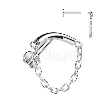 Implant Grade Titanium Internally Threaded Labret With Chain Linked Curved Bar - Image 4