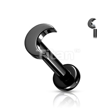 Implant Grade Titanium Internally Threaded Crescent Moon Top Labret Stud - Image 4