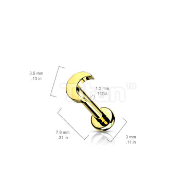 Implant Grade Titanium Internally Threaded Crescent Moon Top Labret Stud - Image 7