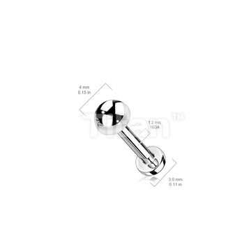 Implant Grade Titanium Internally Threaded Dome Top Labret - Image 7