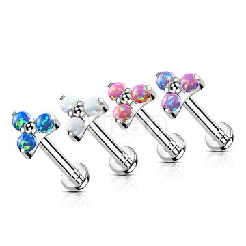 Implant Grade Titanium Internally Threaded Labret With Opal Trinity Top - Image 8