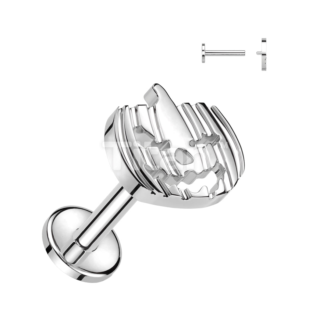 Implant Grade Titanium Internally Threaded Labret With Jack-o-lantern Top - Image 4