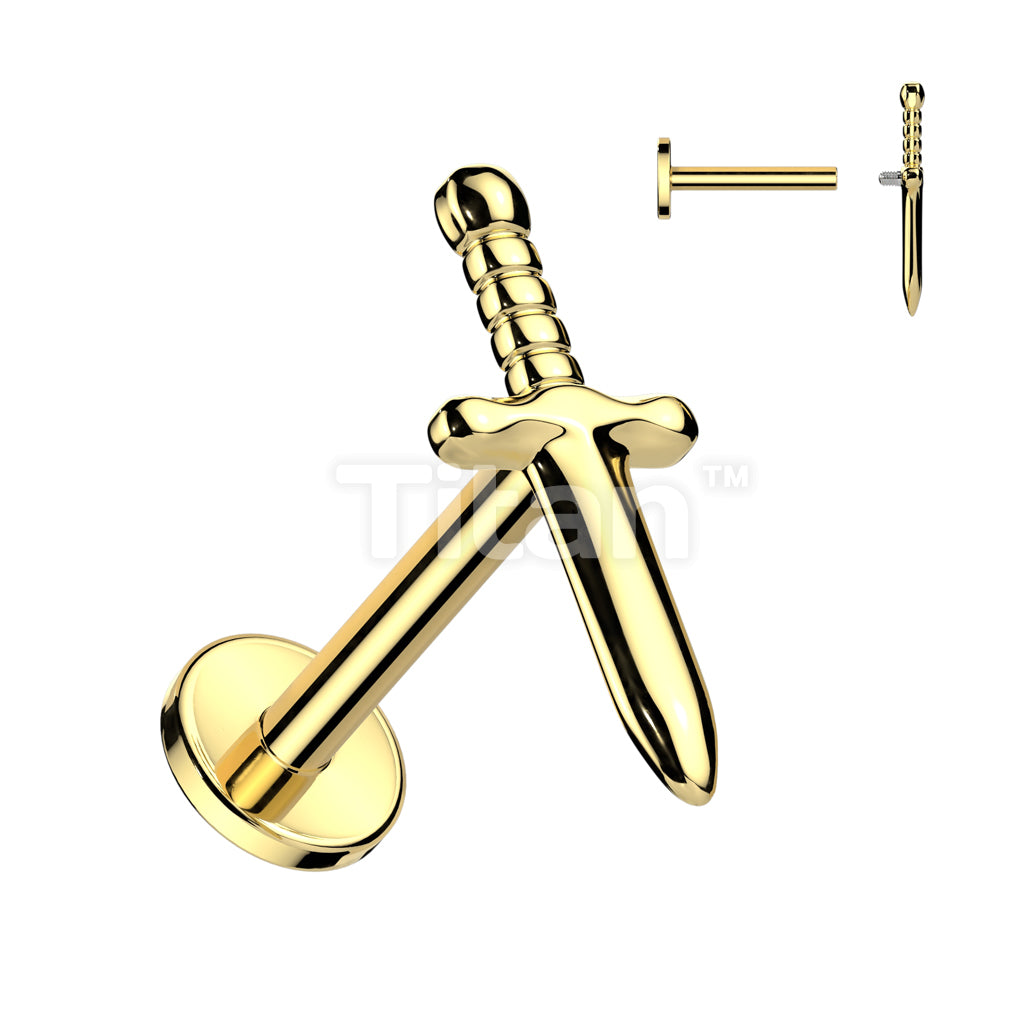 Implant Grade Titanium Internally Threaded Labret With Dagger Top - Image 2