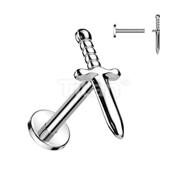 Implant Grade Titanium Internally Threaded Labret With Dagger Top - Image 4
