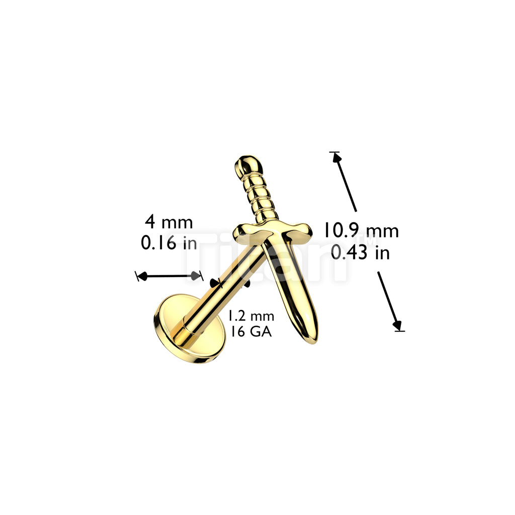 Implant Grade Titanium Internally Threaded Labret With Dagger Top - Image 5