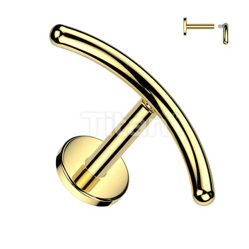 Implant Grade Titanium Internally Threaded Labret With Rounded Curved Bar Top - Image 2