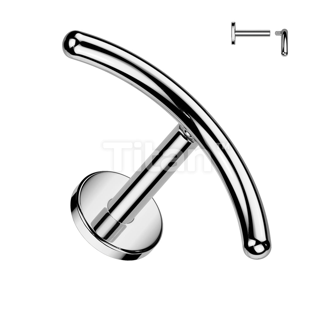 Implant Grade Titanium Internally Threaded Labret With Rounded Curved Bar Top - Image 4