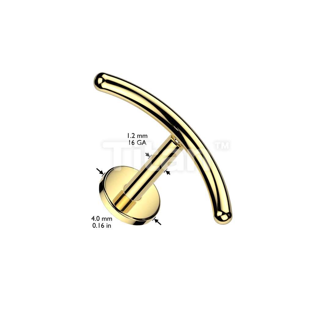 Implant Grade Titanium Internally Threaded Labret With Rounded Curved Bar Top - Image 5