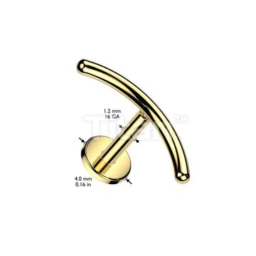 Implant Grade Titanium Internally Threaded Labret With Rounded Curved Bar Top - Image 5