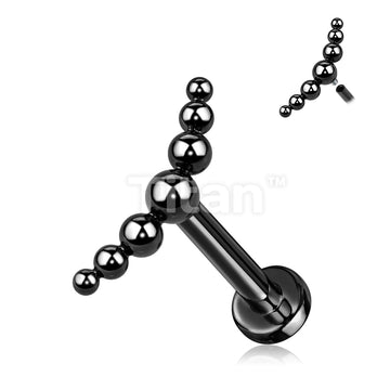 Implant Grade Titanium Internally Threaded Labret With 7 Beaded Ball Curved Top - Image 4
