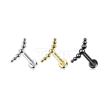 Implant Grade Titanium Internally Threaded Labret With 7 Beaded Ball Curved Top - Image 7