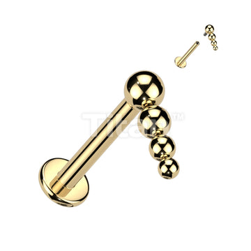 Implant Grade Titanium Internally Threaded Labret With Descending Beaded Ball Top - Image 2