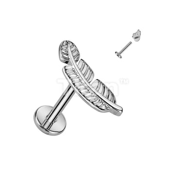 Implant Grade Titanium Internally Threaded Labret With Leaf Top - Image 3