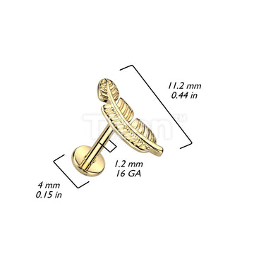 Implant Grade Titanium Internally Threaded Labret With Leaf Top - Image 4