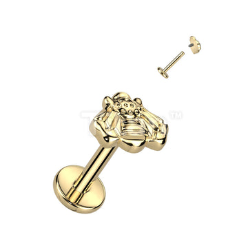 Implant Grade Titanium Internally Threaded Labret With Bee Top - Image 2