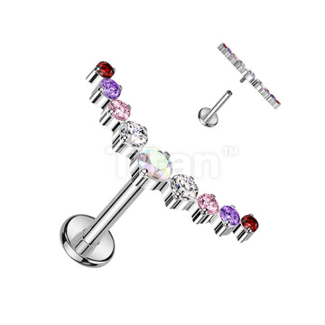 Implant Grade Titanium Internally Threaded Labret With 9 CZ Curved Top - Image 5