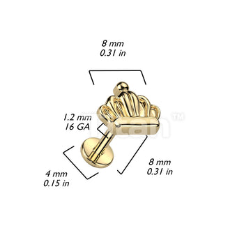 Implant Grade Titanium Internally Threaded Labret With Crown Top - Image 5