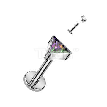 Implant Grade Titanium Internally Threaded Labret With Triangle CZ Top - Image 5