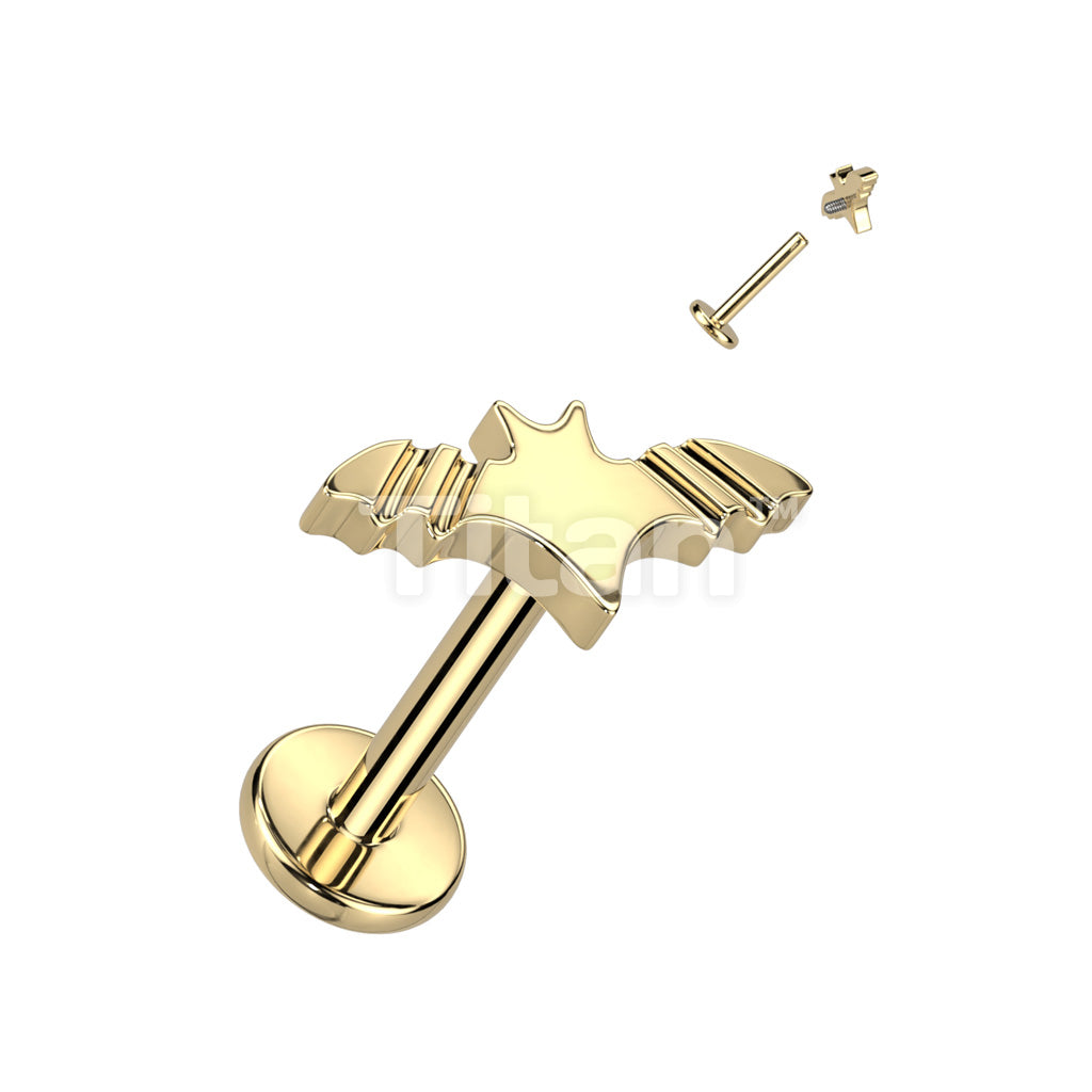 Implant Grade Titanium Internally Threaded Labret With Bat Top - Image 2